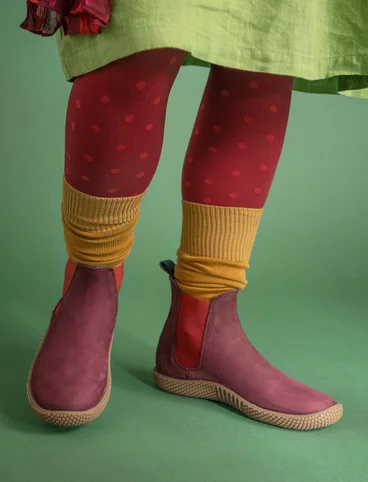 Elastic-sided boots made of nubuck - burgundy