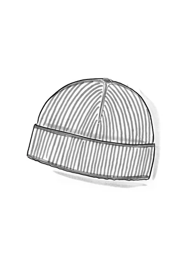 Hat in lambswool/organic and recycled cotton - graphite/dark natural