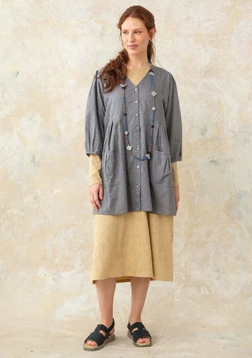 Woven artist’s blouse in organic cotton - graphite