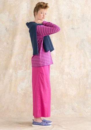 Essential striped sweater in organic cotton - hibiscus/mayflower