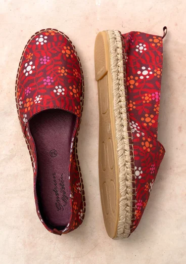 Espadrilles ”Hake” en coton - bordeaux