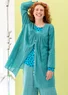 Geweven kunstenaarsblouse "Agnes" van biologisch katoen (teal S)