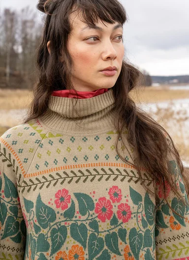 “Borealis” knit tunic in organic and recycled cotton/wool