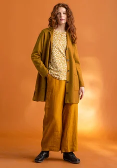 �“Asta” woven linen trousers - mustard