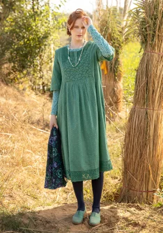 “Strandfynd” woven organic cotton dress - green sea glass