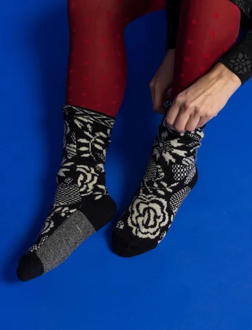"Leksand" socks in an alpaca blend - black