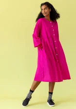 “Agnes” woven organic cotton dress - pink begonia/patterned