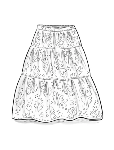 “Irma” woven ruffled skirt in organic cotton - chilli