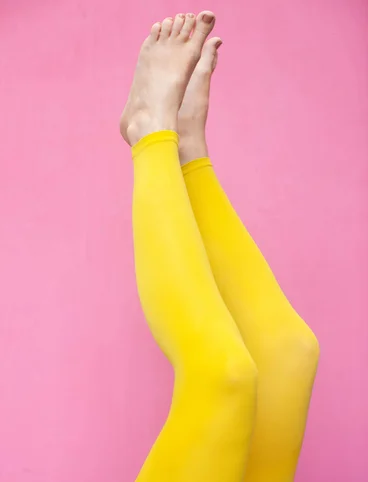 Yksiväriset leggingsit kierrätettyä polyamidia - sinapinkeltainen