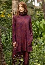 “Harriet” lyocell/elastane jersey tunic - aubergine
