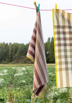 “Wire” organic cotton tea towel - mauve