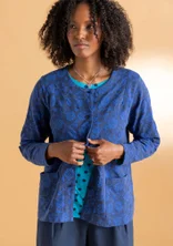 “Hazel” jersey cardigan in organic cotton/spandex - blue mussel