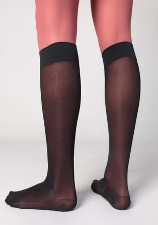 Chaussettes gainantes en polyamide - noir