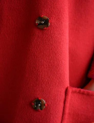 Le manteau élégant en laine - tomate
