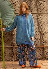 “Harriet” long cardigan in a recycled wool blend - indigofera/melange