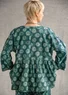 “Clay” organic cotton wrap blouse (indigo green S)