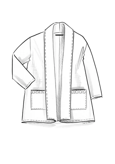 Veste kimono en coton biologique/lin - noir