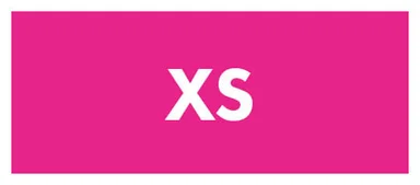 A pink card with “XS” written in white.