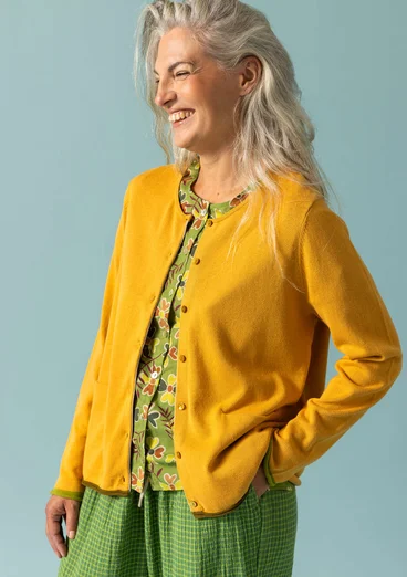 Organic/recycled cotton cardigan - light ochre