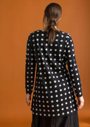 “Tyra” jersey tunic in organic cotton/modal - black/patterned