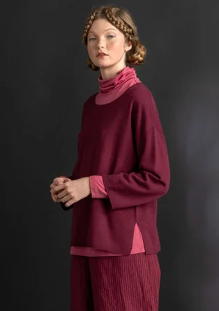 Sweater in organic wool - burgundy