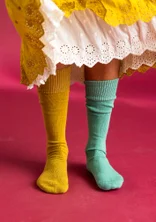 Solid-colored knee-highs in organic cotton  - malachite