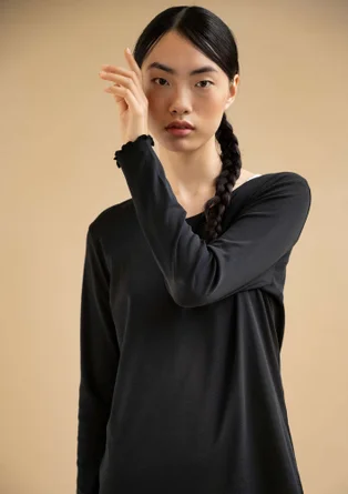 Jersey top in organic cotton - black