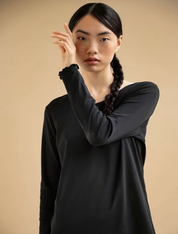 Organic cotton jersey top - black