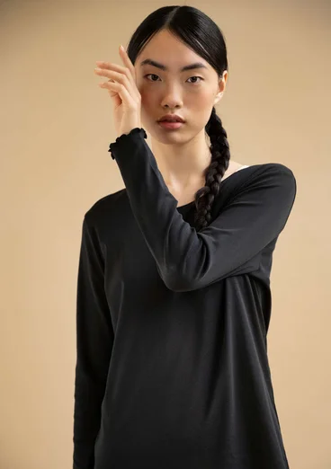 Jersey top in organic cotton - black