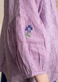 Linen blouse - powder purple/striped