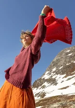 Pull "Forgetmenot" en alpaga mélangé - aubergine/chiné