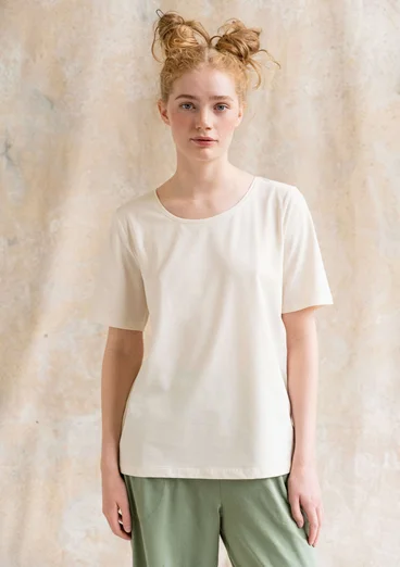 “Jane” T-shirt in organic cotton/spandex - ecru