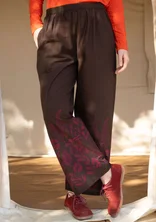 “Dawn” pants in organic cotton - dark aubergine