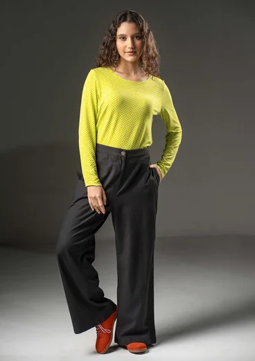 Woven organic cotton trousers - black