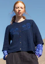 “Shadow” cardigan in a lambswool blend - midnight blue