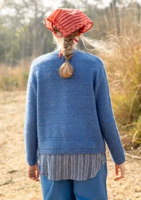 Strickjacke aus Wolle - leinenblau