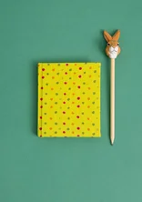 “Kavya” fabric-covered notebook - kiwi