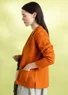 Gebreide blazer van gevilte biologische wol (gebrand oranje S)