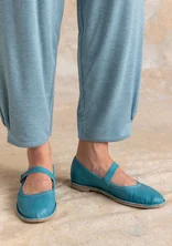 Ballerina flats in nappa - teal