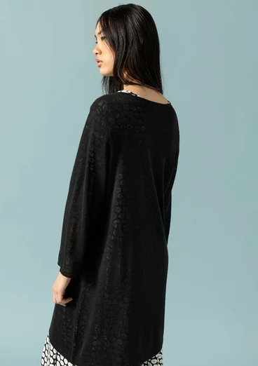 Knit tunic in linen/recycled linen - black