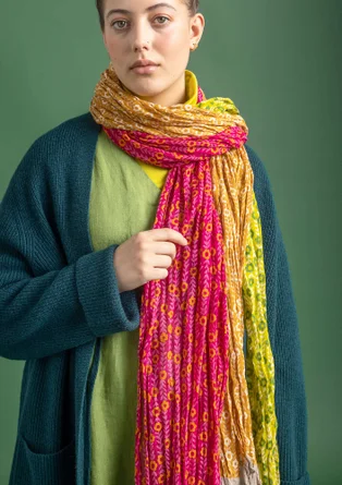 “Jasmine” shawl in organic cotton - cyklamen