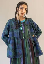 Blouse "Alaska" en coton biologique/lin - indigo foncé