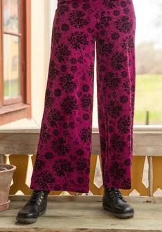 Pantalon "Selma" en velours de coton biologique/polyester recyclé - raisin