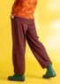 “Stella” organic cotton/elastane jersey trousers (aubergine S)