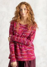 “Mona” jersey top in organic cotton/spandex - red cabbage