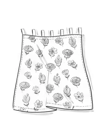 “Tulipanaros” short, organic cotton curtain - brick
