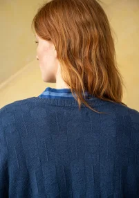 Lang vest "Capella" van lamswol - indigo