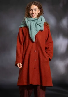 Coat in a wool blend - rust