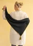 Knit shawl in lambswool/ recycled wool (black One Size)