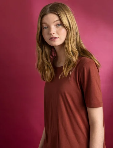 “Tyra” jersey top in organic cotton/modal - rust